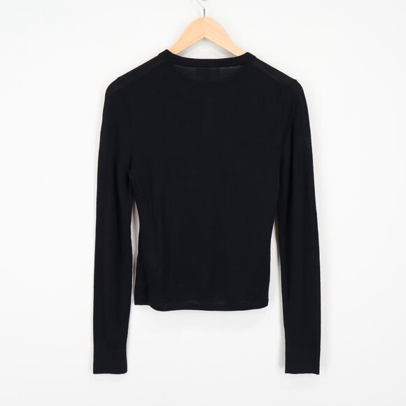 J.Crew Carolyn Fitted Crewneck Sweater Merino Wool Black Size Small NWT - Picture 6 of 8